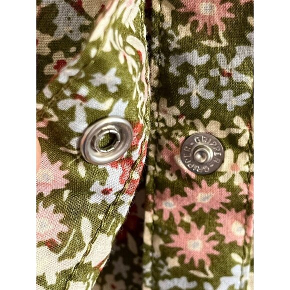 Wrangler Floral Pearl Snap Top S Country Farm Concert Boho Indie Folk Chic 80s - Picture 7 of 11